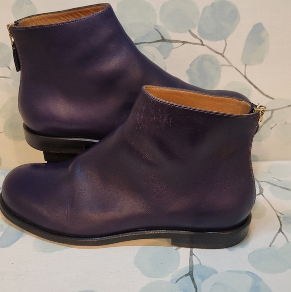 Jil Sander Women's Ankle Purple Leather boots size   37 EU Made in Italy - Picture 8 of 8